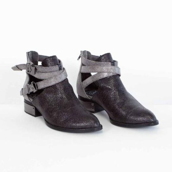 Vintage by Jeffrey Campbell Cut Out Ankle Boot with Buckles - Picture 1 of 6